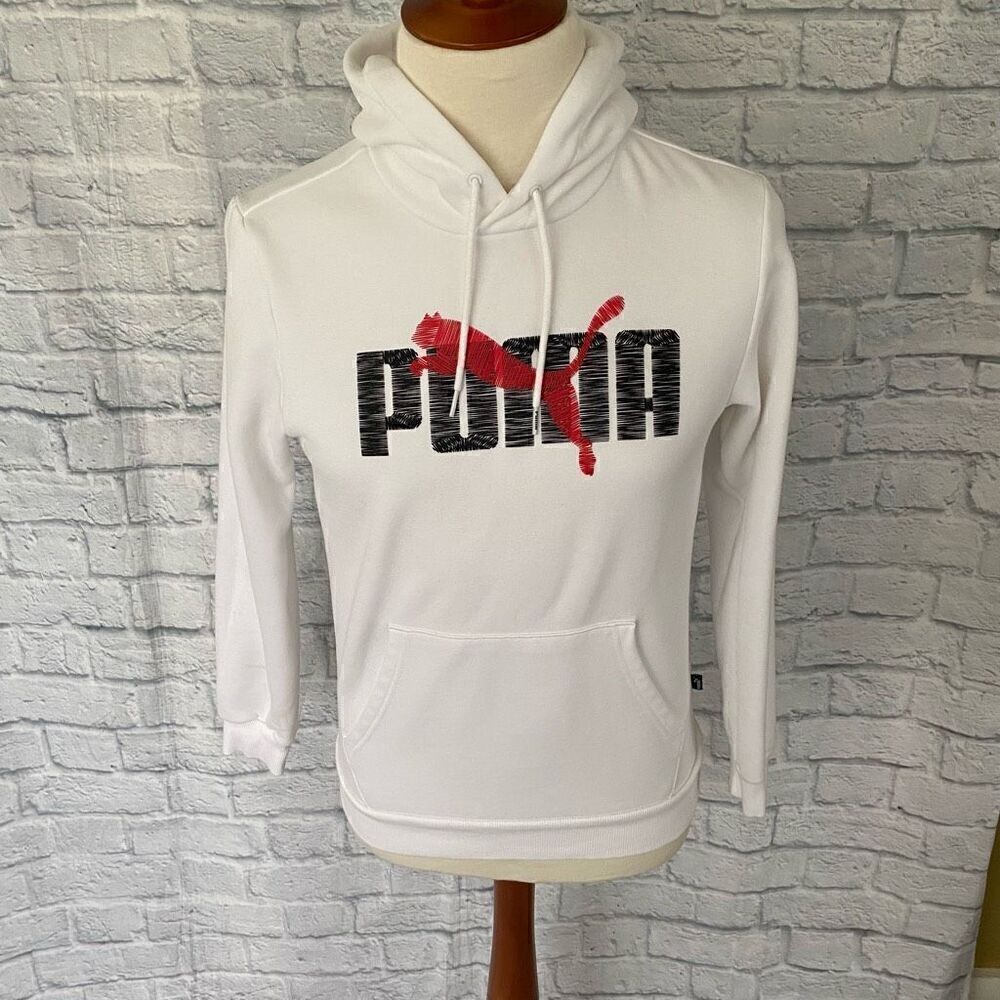 Puma men S pullover Longsleeve graphic print hoodie white